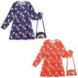 Girls Peppa Pig Dress With Matching Bag