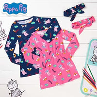 Girls Peppa Pig 2 Piece Dress & Headband Long Sleeve Cotton