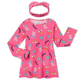 Girls Peppa Pig 2 Piece Dress & Headband Long Sleeve Cotton