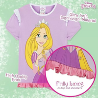 Girls Disney Princess Rapunzel Short Pyjamas Shortie Pjs