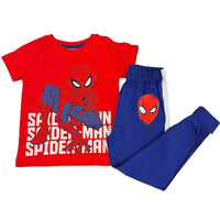 Boys Spiderman Short Sleeve Long Leg Pyjamas Spider-Man