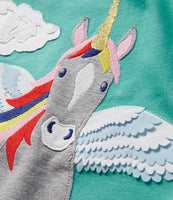 Girls Unicorn T-Shirt Front and Back Tshirt Top Age 3 - 12 Years