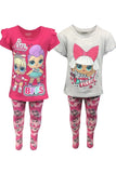 Girls 3 PIECE SET - YOU GET 2 x T-Shirts & 1 x Leggings LOL Surprise or Minnie