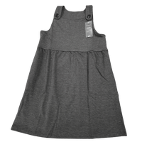 Girls Grey Pinafore School Dress Uniform Pocket Pinny Age 3 - 8 Years