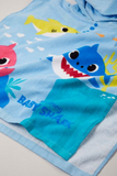 Boys Girls Baby Shark Blue Hooded Beach Bath Towel Wrap Poncho