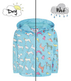 Boys Girls Colour Changing Raincoat Dinosaurs Dogs Cats Pirates Unicorns Jacket Coat Age 2-8 Yrs