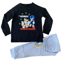 Boys Sonic the Hedgehog Pyjamas PJs Long Sleeve Top & Bottom Age 7 - 12 Years