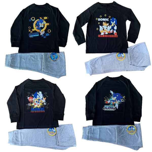 Boys Sonic the Hedgehog Pyjamas PJs Long Sleeve Top & Bottom Age 7 - 12 Years