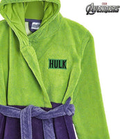 Boys Incredible Hulk Dressing Gown Hooded Fleece Robe Bathrobe Age 9 - 14 Years