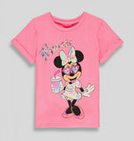 Girls Disney Minnie Mouse T-Shirt Bright Pink Summer Top