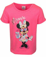 Girls Disney Minnie Mouse T-Shirt Bright Pink Summer Top