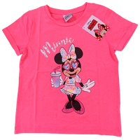 Girls Disney Minnie Mouse T-Shirt Bright Pink Summer Top