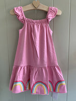 Girls Mothercare Pink Summer Dress Sequin Rainbows Baby Age 9 Months - 5 Years