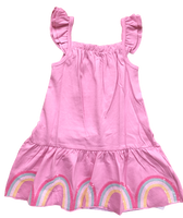 Girls Mothercare Pink Summer Dress Sequin Rainbows Baby Age 9 Months - 5 Years