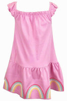 Girls Mothercare Pink Summer Dress Sequin Rainbows Baby Age 9 Months - 5 Years