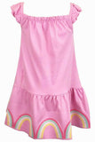 Girls Mothercare Pink Summer Dress Sequin Rainbows Baby Age 9 Months - 5 Years