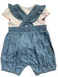 Baby Girls 2 Piece Denim Zoo Playsuit Romper Top Jean Dungarees Shorts Summer