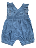 Baby Girls 2 Piece Denim Zoo Playsuit Romper Top Jean Dungarees Shorts Summer