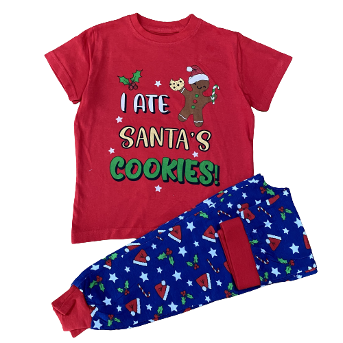 Girls Boys I Ate Santa's Cookies Christmas Pyjamas Xmas Eve Box Age 2 - 11 Years