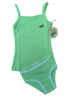 Girls Organic Cotton Vest & Knickers Briefs Set Green Nippers Baby Age 1-3 Years