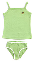 Girls Organic Cotton Vest & Knickers Briefs Set Green Nippers Baby Age 1-3 Years