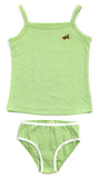 Girls Organic Cotton Vest & Knickers Briefs Set Green Nippers Baby Age 1-3 Years