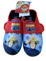 Boys Fireman Sam Slippers Kids Easy Fasten Slipper House Shoes