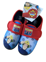 Boys Fireman Sam Slippers Kids Easy Fasten Slipper House Shoes