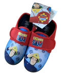 Boys Fireman Sam Slippers Kids Easy Fasten Slipper House Shoes