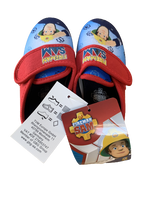 Boys Fireman Sam Slippers Kids Easy Fasten Slipper House Shoes