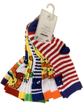 7 Pairs Boys Socks Bright Jungle Animals Lion Giraffe Hippo