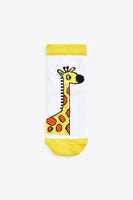 7 Pairs Boys Socks Bright Jungle Animals Lion Giraffe Hippo