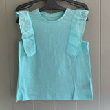 Girls Mothercare 2 Piece Frilly Vest Tops Bright Orange & Mint