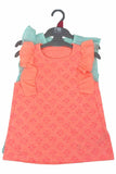 Girls Mothercare 2 Piece Frilly Vest Tops Bright Orange & Mint