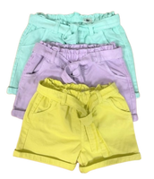 Girls Pastel Paperbag Shorts Summer Elasticated Waist Baby Age 1 to 5 Years