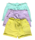 Girls Pastel Paperbag Shorts Summer Elasticated Waist Baby Age 1 to 5 Years