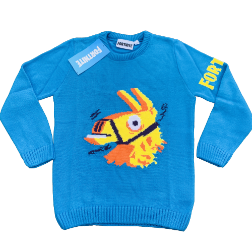 Boys Girls Fortnite Knitted Jumper Official Llama Sweater Age 7