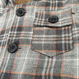 Boys Grey Check Coat Hooded Fleece Jacket Baby Age 0 - 3 Years