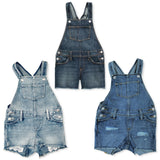 Girls Denim Dungarees Shorts Old Navy Jean Shortalls Playsuit Age 5-16 Years