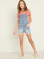 Girls Denim Dungarees Shorts Old Navy Jean Shortalls Playsuit Age 5-16 Years