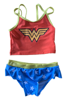 Girls Wonder Woman Tankini Swimming Costume Swim Suit Set