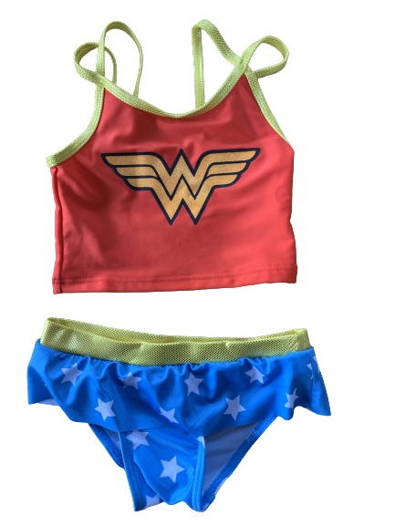 Girls wonder woman bathing top suit