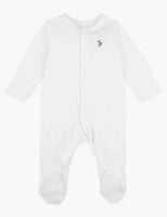 Organic Cotton Velour Duck Sleepsuit Babygrow Baby Boys Girls All In One