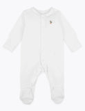 Organic Cotton Velour Duck Sleepsuit Babygrow Baby Boys Girls All In One