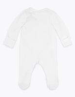 Organic Cotton Velour Duck Sleepsuit Babygrow Baby Boys Girls All In One