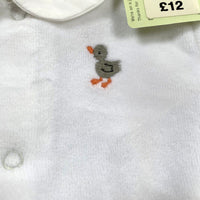 Organic Cotton Velour Duck Sleepsuit Babygrow Baby Boys Girls All In One