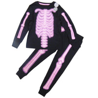 Girls Boys Skeleton Glow In The Dark Pyjamas Halloween PJs Age 1-12 Years