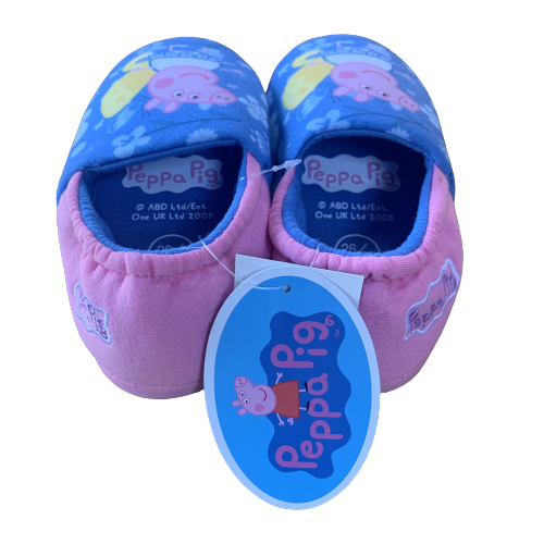 Girls Peppa Pig Slippers Elasticated Back House Shoes Slipper Kids Sli