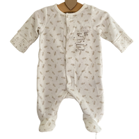 Mothercare Baby Boy Girl Velour Sleepsuit Stars & Dreams Babygrow All In One