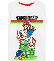 Boys Girls Super Mario T-Shirt Top 100% Cotton Long Sleeve Kids Age 11 - 14 Years